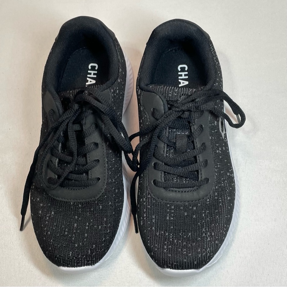 Charly Splatter Wide Width Womens Running Shoe Size 6 Black Lightweight 1059081W